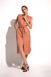 Flap Sleeve Midi Dress
